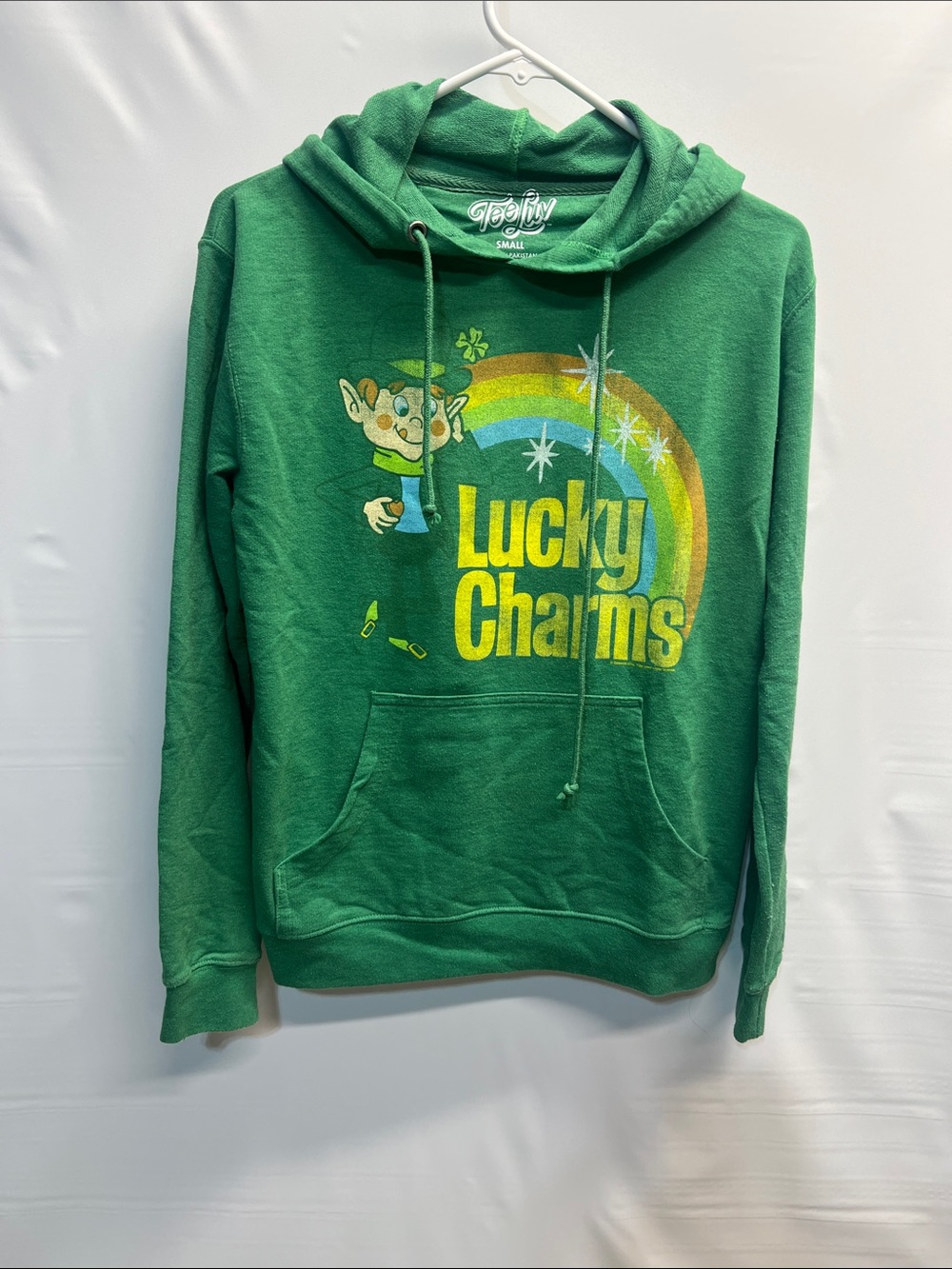 Tee Luv Lucky Charms Hoodie Women’s Small Green Rainbow Leprechaun